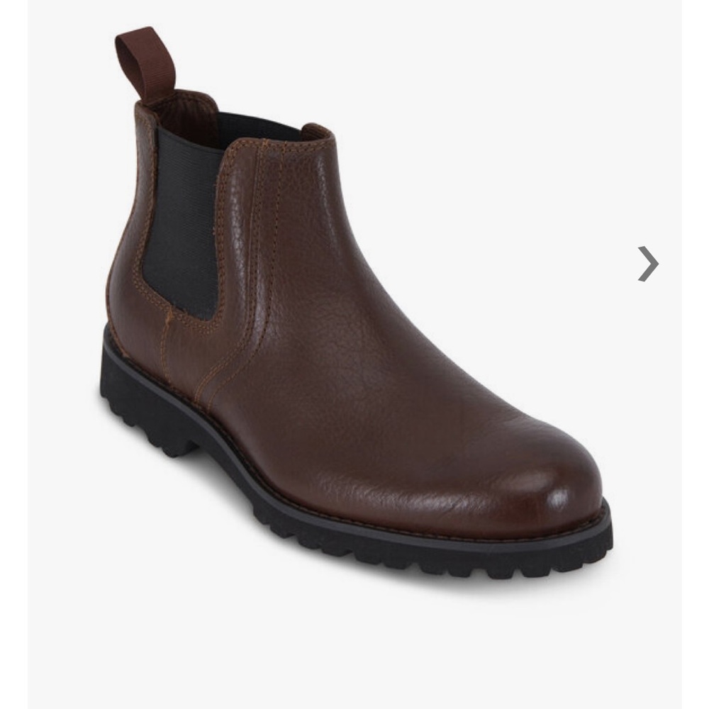 NWOB TRASK Gunter dark brown leather Chelsea boot
